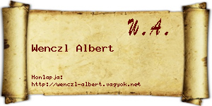 Wenczl Albert névjegykártya