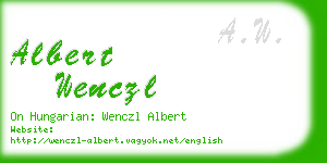 albert wenczl business card